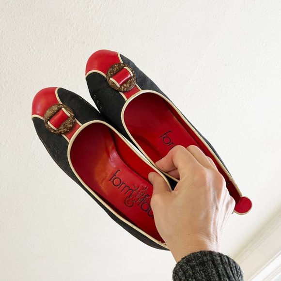 Adorable Vegan Wedge Shoes - Size 9 - Blue and Red - Form and Fauna - Picture 3 of 15